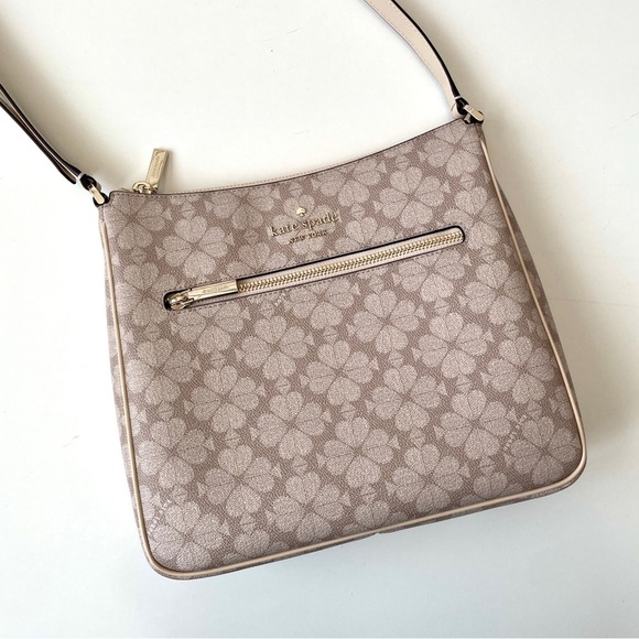 NWT Kate Spade Signature Spade Flower Large Swingpack Crossbody Dark Beige Multi - Picture 5 of 15